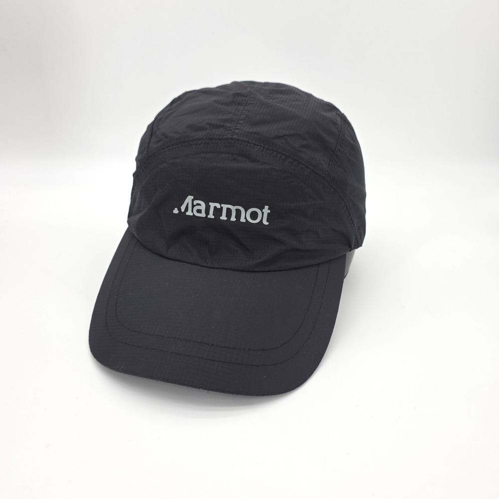 Marmot Hat Cap Mens Strap Back Black Running Hiking Outdoor Trail Gorpcore